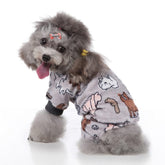 KUTKUT Dog Pajamas Coat Cat Jumpsuit Soft Velvet Doggie Jumpers Onesies Jammies Fleece Cat Apparel Pet Clothes Warm Flannel Cold Weather Puppy Small Dogs Rompers (Grey) - kutkutstyle